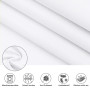 EurCross Rideau de douche extra long 220 cm de longueur - Blanc - Imperméable - Lavable - En textile - Anti-moisissure - Antibac