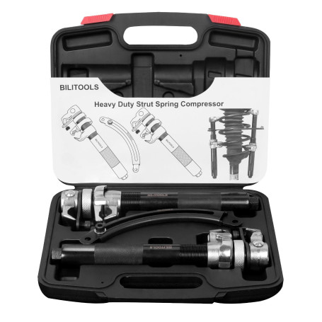BILITOOLS Lot de 2 Compresseurs de Ressort Amortisseur Professionnel pour Macpherson – Outil Auto Robuste Charge 1200kg – Compre