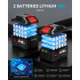 ONEVAN Turbo Souffleur Batterie, 600km/h Souffleur de Feuilles Brushless avec 2 Batteries 4,5 Ah et Chargeur 1,2 A, Force de Sou