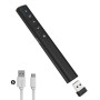 SunnyOcean Telecommande Ordinateur Powerpoint Rechargeable, Télécommande Powerpoint Pointeur sans Fil, 2.4GHz Hyperlien et Contr