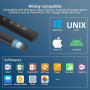 SunnyOcean Telecommande Ordinateur Powerpoint Rechargeable, Télécommande Powerpoint Pointeur sans Fil, 2.4GHz Hyperlien et Contr