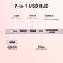 BENFEI Hub USB C 7-en-1 avec HDMI(4K@60Hz), 2 USB-A, 1 USB-C Data, 100W de Charge, Lecteur de Carte SD/TF, câble en Silicone san