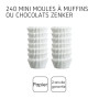 Zenker 43423 Caissettes en papier, lot de 240 moules papier, moules à chocolat, Blanc - Ø30 x 25 mm