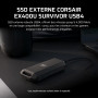 CORSAIR EX400U SURVIVOR 1 To USB4 SSD Externe – Jusqu’à 4 000 Mo/s en Lecture, 3 600 Mo/s en Écriture, Stockage NVMe IP55 robust