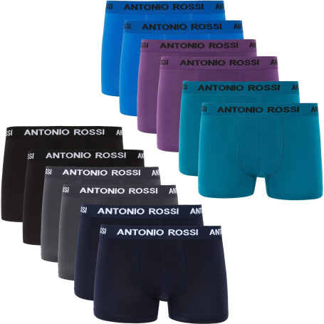 ANTONIO ROSSI (lot de 12) boxers ajustés pour hommes - Boxers pour hommes avec ceinture élastique