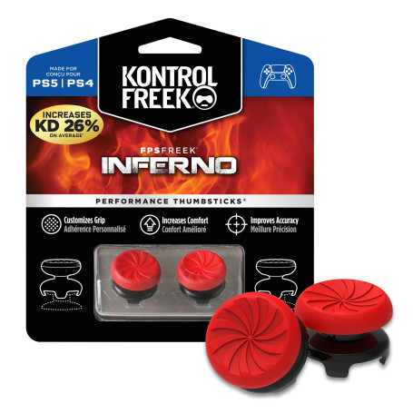KontrolFreek FPS Freek Inferno Grips pour Manette PS5 | 2X Rehausseurs de Joystick Hauts pour PlayStation 5 & PS4 | Précision Ma