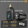 Kit de Machine à Tatouer Rotative Sans Fil POSEIDON avec 20 Cartouches d'Aiguilles,Encres & 2 Batteries Rechargeables | Pistolet