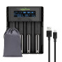 4 Emplacements 21750 21700 Chargeur de Batterie,SUNLYTOUR 4 Emplacements Ni-MH AA 21750 21700 18650 Chargeurs de Piles 21700 186