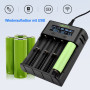 4 Emplacements 21750 21700 Chargeur de Batterie,SUNLYTOUR 4 Emplacements Ni-MH AA 21750 21700 18650 Chargeurs de Piles 21700 186