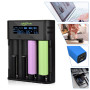 4 Emplacements 21750 21700 Chargeur de Batterie,SUNLYTOUR 4 Emplacements Ni-MH AA 21750 21700 18650 Chargeurs de Piles 21700 186