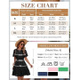Svanco Robe Femme Été en Coton, Col en V, Manches Courtes, Longueur du Genou, Robes Chic et Elegant Amincissantes à Taille Haute