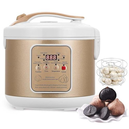 Moongiantgo 6l Fermenteur D’Ail Noir, Pot de Contrôle Automatique pour L’Ail, Natto, Yaourt, Kimchi, Machine de Fermentation de