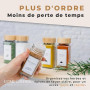 comforder – Pots à Épices en Verre et Bois + 336 Étiquettes Françaises pour Épices + 2 Moulins – 24 Bocaux de Cuisine 120 ml