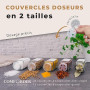 comforder – Pots à Épices en Verre et Bois + 336 Étiquettes Françaises pour Épices + 2 Moulins – 24 Bocaux de Cuisine 120 ml