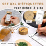 comforder – Pots à Épices en Verre et Bois + 336 Étiquettes Françaises pour Épices + 2 Moulins – 24 Bocaux de Cuisine 120 ml
