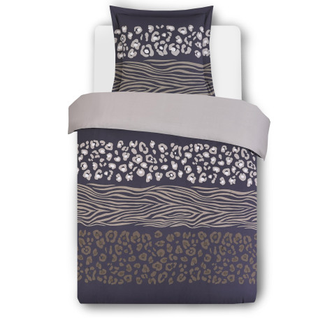 Vision - Parure de lit Réversible Wild - Set de Housse de Couette 140x200 cm avec 1 taie d'oreiller pour lit 1 Personne - 100% C