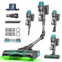 Vexilar Aspirateur Balai sans Fil V15 Max,60Min/65Kpa Aspirateur sans Fil Puissant,Brosse Anti-Emmêlement,Tube Pliable, Aspirati