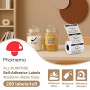Phomemo M110 Étiquettes 40 x 30 mm, transparentes, mates, en papier d'étiquettes thermique direct, autocollantes, pour imprimant