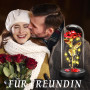BOLEi Rose Eternelle Cadeau pour Femmes, Rose sous de La Belle et La Bête, Rose Rouge avec LED, Cadeau Saint Valentin pour Femme