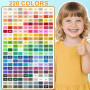Lyuvie 220 Couleurs Feutre Acrylique,110 Pcs Acrylic Paint Marker Marqueur Peinture Acrylique Pointe Brush pour Roche Tissu Pier
