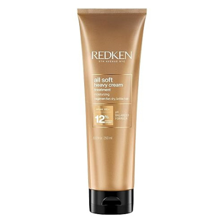 REDKEN - Masque Cheveux Hydratant & Nourrissant All Soft - Cheveux Secs & Déshydratés - Régénère la Fibre Capillaire - Apporte S