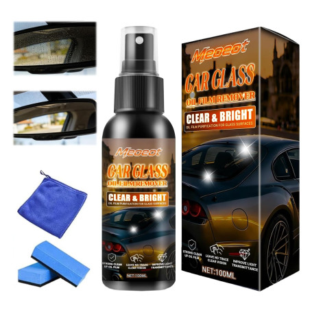 Meoeot Nettoyant Vitre Voiture, 100ML Extra Fort Automobile Nettoyant Film D'Huile Spray, Film Oleophobe Vitre Voiture Retrovise
