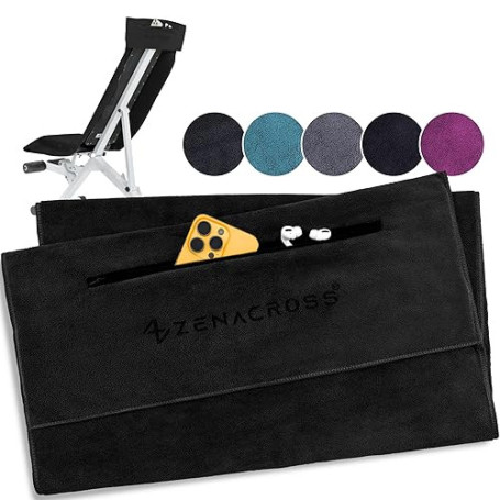 Zenacross - Serviette Sport Microfibre - Séchage Ultra Rapide, Pochette Zippée, Douce & Compacte pour Fitness, Salle, Yoga, Musc