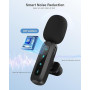 WARM BOX Microphone de Lavalier sans Fil pour iPhone,iPad,téléphone Android,2-Pack Mini Microphone avec réduction du Bruit, appa