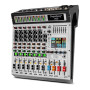 Depusheng AG8 table de mixage audio professionnelle 8 canaux avec lecture et enregistrement USB MP3, avec regroupement et 2 inte