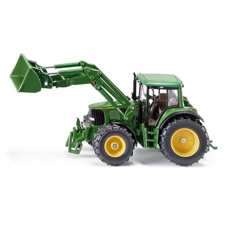 SIKU 3652 – Tracteur John Deere avec Chargeur Frontal, 1:32, Métal/Plastique, Vert, Chargeur Frontal Mobile, Cabine de Conduite