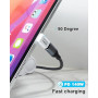 Duttek USB C à 90 degrés Adaptateur, USB C mâle vers Femelle PD 140W avec Affichage vidéo 8K@60Hz, Compatible avec Thunderbolt 4
