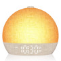Réveil Lumineux Simulateur d'Aube, Reveil Matin avec 7 Sonneries, Lampe de Chevet 20 Niveaux de Luminosité, 30 Sons Naturels, Sn
