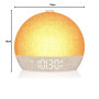 Réveil Lumineux Simulateur d'Aube, Reveil Matin avec 7 Sonneries, Lampe de Chevet 20 Niveaux de Luminosité, 30 Sons Naturels, Sn
