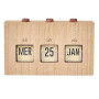 HOME DECO FACTORY - HD0094 Calendrier Flip Flap en Bois Brut, Élément Décoratif Fonctionnel pour Salon ou Bureau, Dimensions 30x