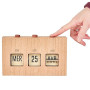 HOME DECO FACTORY - HD0094 Calendrier Flip Flap en Bois Brut, Élément Décoratif Fonctionnel pour Salon ou Bureau, Dimensions 30x