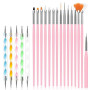 URAQT 20Pcs Nail Art Design Pinceaux, Ensemble de Pinceaux à Ongles Nail Art, Pinceau Nail Art pour Gel UV et Acrylique, Dessin