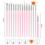 URAQT 20Pcs Nail Art Design Pinceaux, Ensemble de Pinceaux à Ongles Nail Art, Pinceau Nail Art pour Gel UV et Acrylique, Dessin