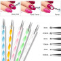 URAQT 20Pcs Nail Art Design Pinceaux, Ensemble de Pinceaux à Ongles Nail Art, Pinceau Nail Art pour Gel UV et Acrylique, Dessin