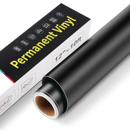 Vinyle Adhésif Permanent - 30,5 cm x 305 cm Rouleau de Vinyle Imperméable Permanent, Vinyle Permanent Adhésif pour Cricut, Silho
