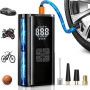 Gonfleur Pneus Voiture Sans Fil, Compresseur à Air Portatif, 150PSI (10,3 Bar) 6000mAh Mini Compresseur Portable avec Lumière LE