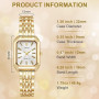 OFFCUP Montre pour Femme, Montres Carrées de 32 mm, Montre Analogique Quartz avec Bracelet en Acier Inoxydable, Mouvement à Quar
