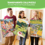 Nariolar Ultra-Adhérent Transparent Colle Puzzle pour 8x1000 Pièces de Puzzle,64 Feuilles de Conservation Facile en Quelques Min