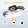 POKISEED Lampe Frontale LED Ultra Puissante 1500 LM, Lampe Frontale Rechargeable USB-C 5000 mAh, Faisceau Large 230°, 3 Modes, É