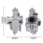Carburateur Moto 26mm,VM22 PZ26 Carburateur pour Moto 125cc-140cc ATV Quad Dirt Pit Bike