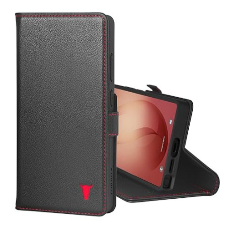 TORRO Coque en Cuir Compatible avec Samsung Galaxy S26 Ultra 5G 2026 - Étui Portefeuille en Cuir Véritable avec Béquille et Empl