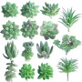 FEPITO 15 Pcs Artificielles Plantes Succulentes Vert sans Empotage Faux Fleur Succulentes Mini Echeveria Pics Tiges en Vrac pour