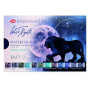 White Nights aquarelle d'artistes russes en "set de granulation", boîte en plastique blanche avec 12 couleurs granulées dans de