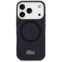 CG MOBILE Lacoste Coque pour iPhone 17 Pro [compatible avec MagSafe], coque en silicone avec logo en métal, anti-chocs, protecti