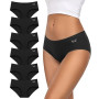 Culottes Femme Coton Élasticité Parfaite – Taille Moyenne, Confort Respirant – Lot de 6
