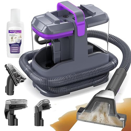 X-cotec Shampouineuse 450W 13kPa, Nettoyeur Canapé Tissu et Tapis, Aspirateur Laveur pour Canapé, Voiture et Matelas, avec 3 Bro